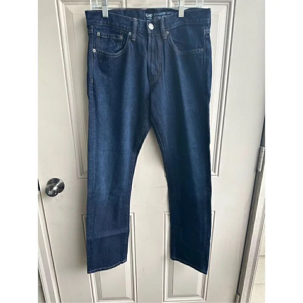 GAP Men's Coupe Standard Mid-Wash Mid-Rise Tapered Straight Leg Jeans Size 30/32